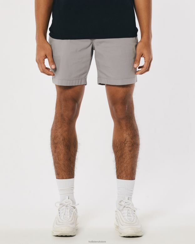 Bottoms Hollister Men Twill Jogger Shorts 7\\ 488201145 Grey